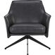 Crosby Alpine Black Leather Swivel Lounge Chair, Swivel